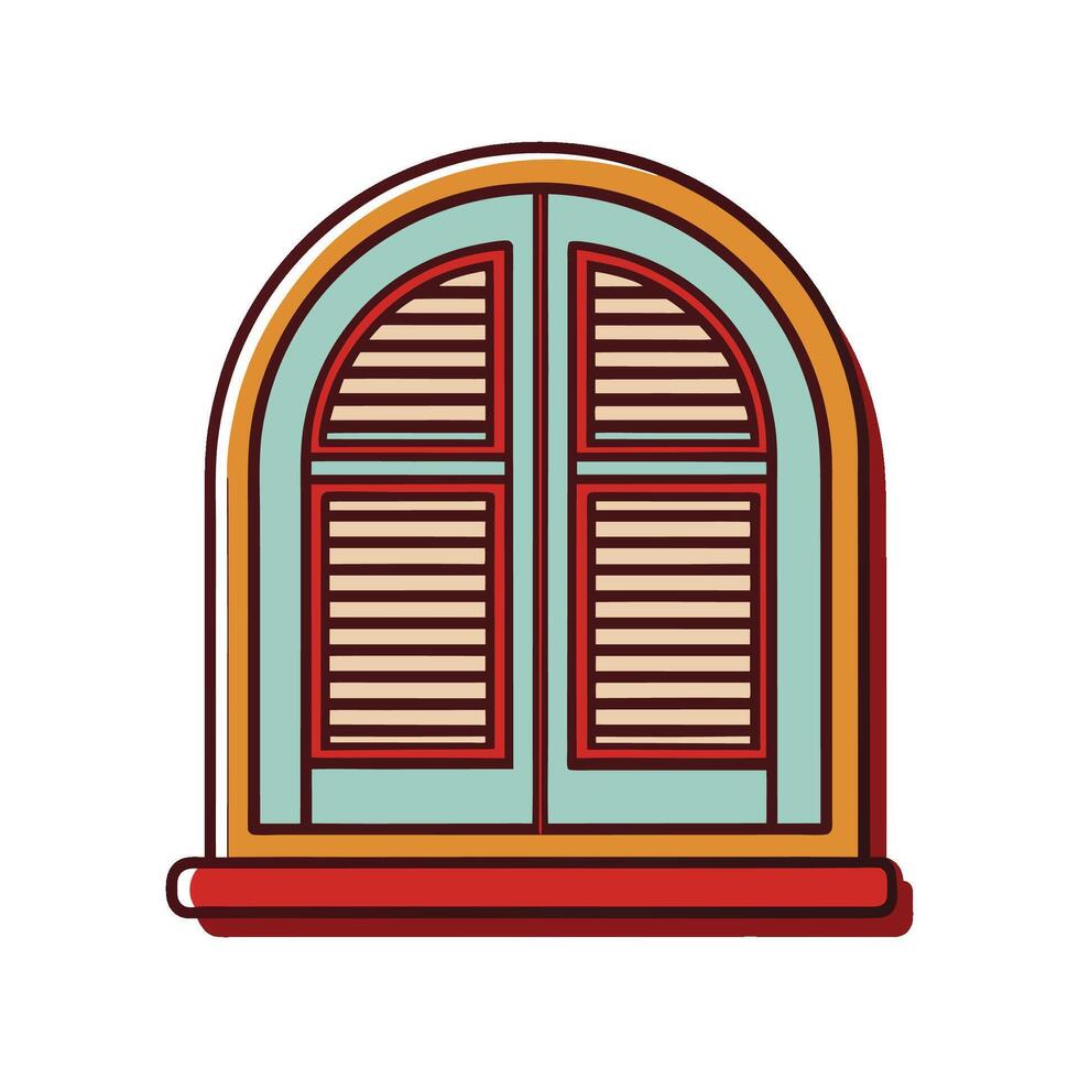 Chic Vintage Wooden Shutter Windows Design vector