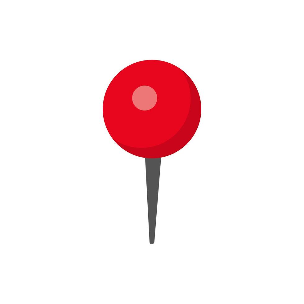 Red location marker icon with gray pin and dark circle for maps and digital navigation apps vector