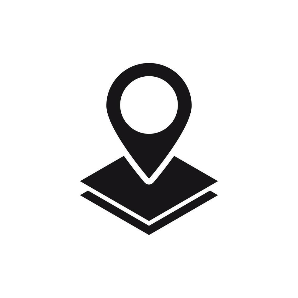 Simplified map pin icon highlighting geographic locations and navigation vector