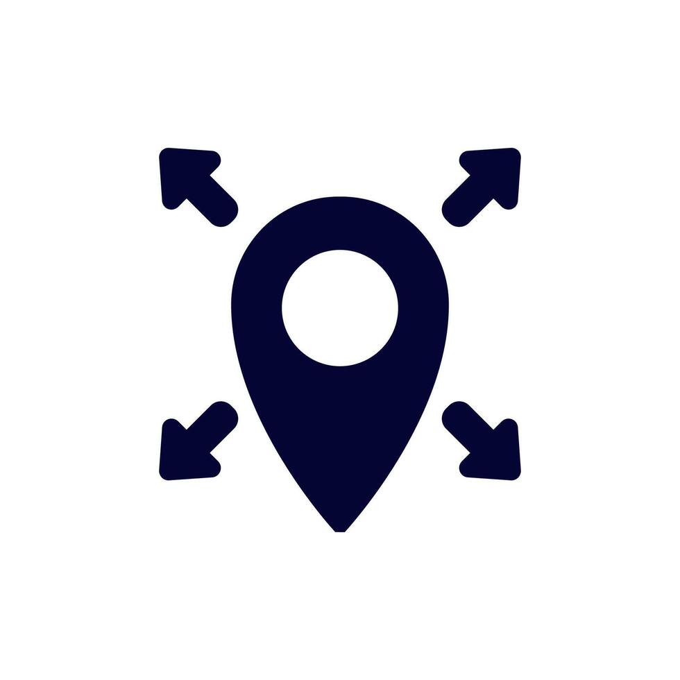 Navigation icon with arrows pointing in four directions for travel and location assistance vector