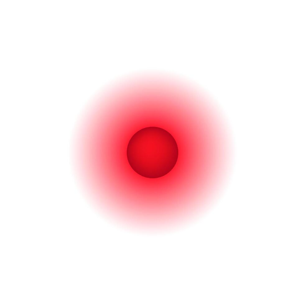 Vivid red central circle with gradual light to dark color transition vector