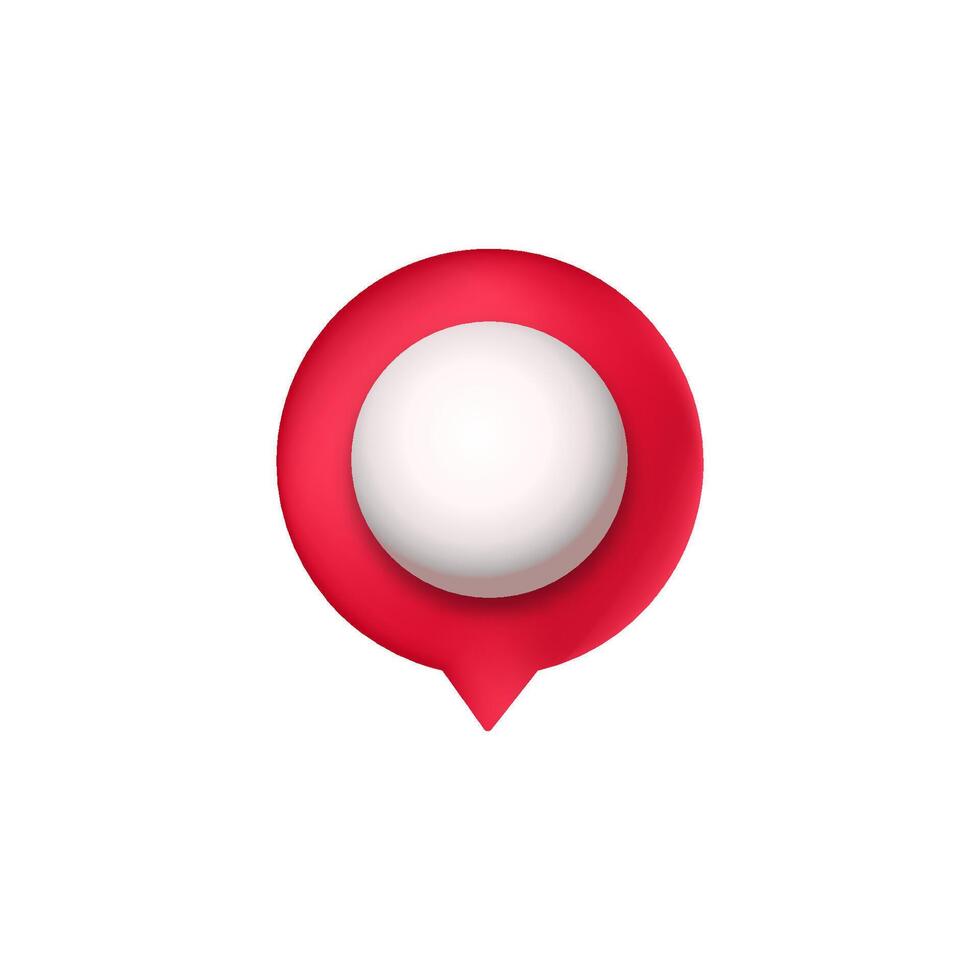 Decorative red and white target shaped 3d circular pointer with vibrant design elements vector