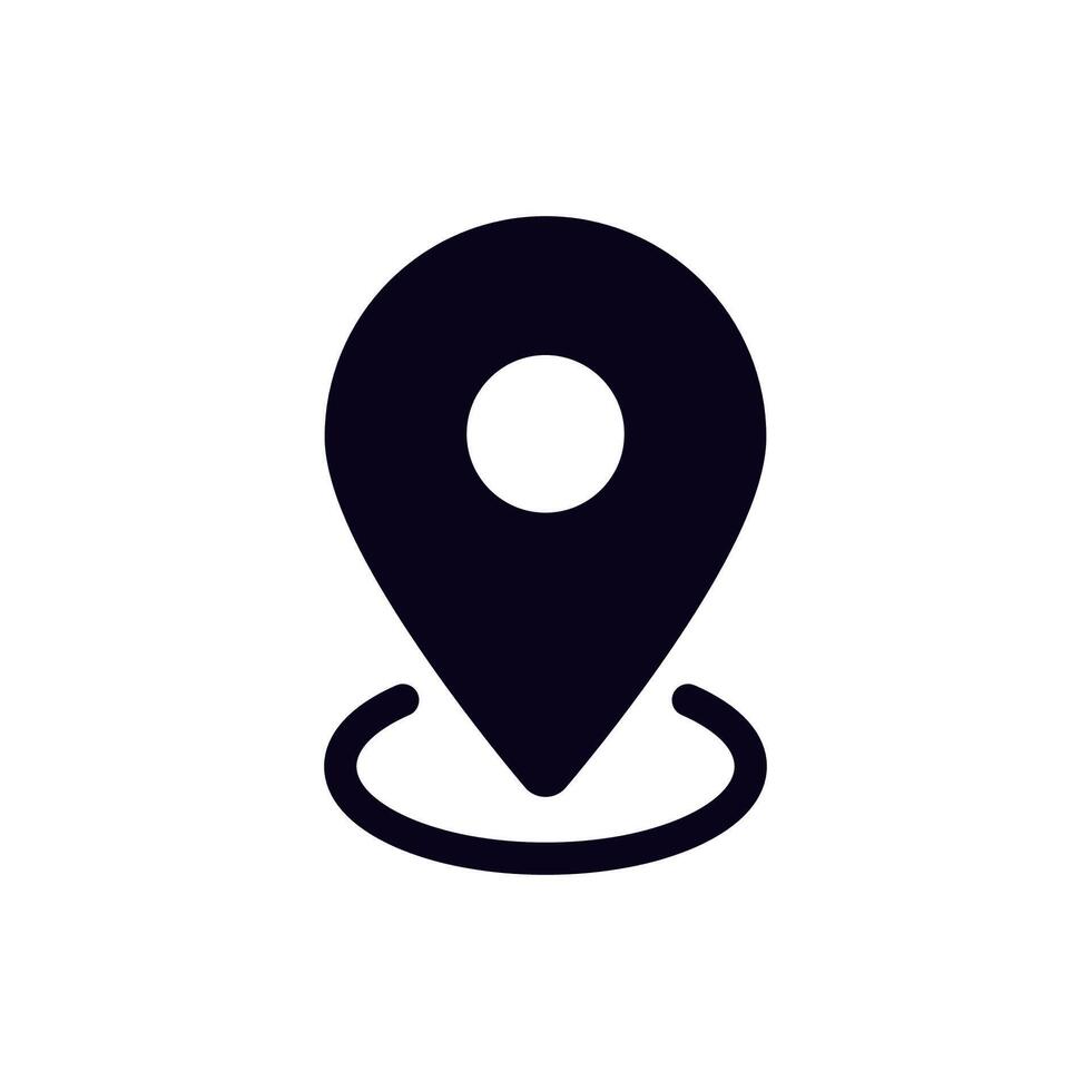 Location pin icon symbolizing gps navigation and map directions for travel and positioning vector