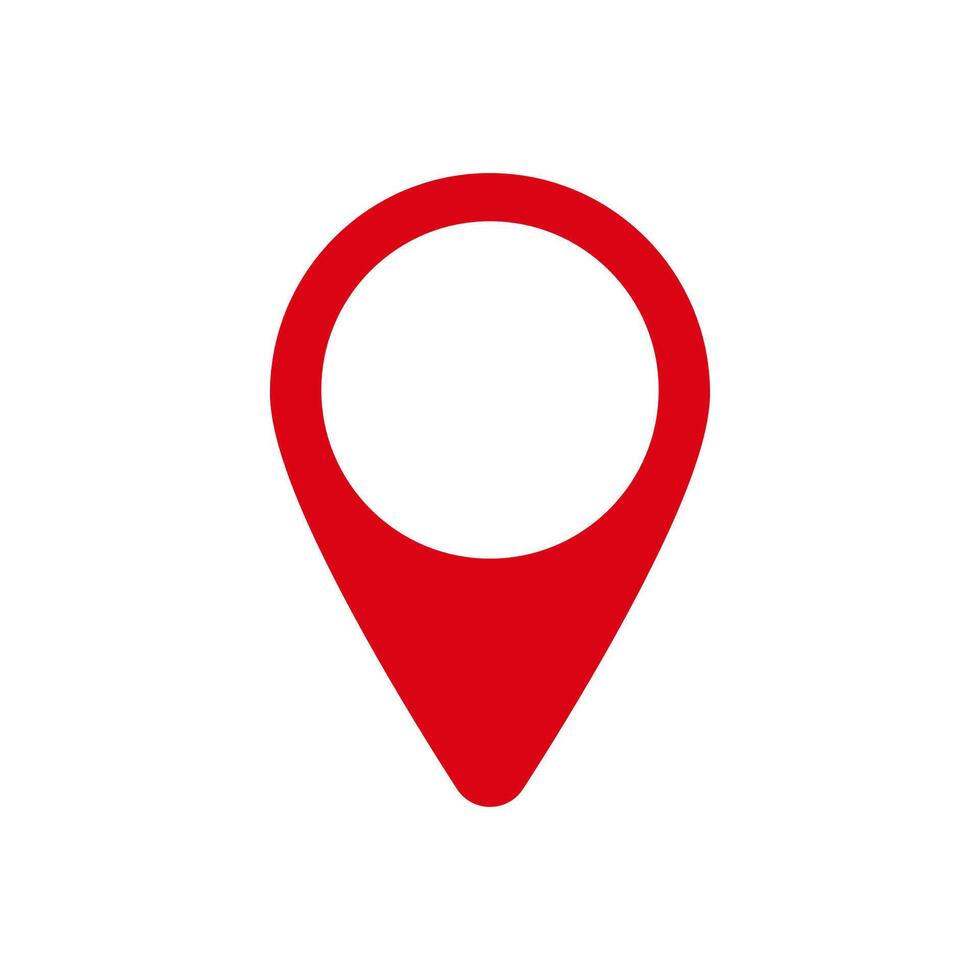 Red location marker icon symbolizing maps and gps navigation for finding directions easily vector