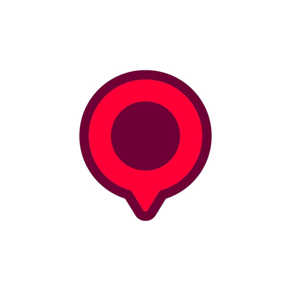 Red and pink map location pin with circular center for navigation and mapping apps vector