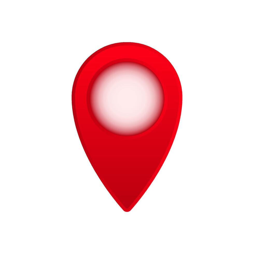 Bright red location marker pin icon for maps navigation and geolocation on digital platforms vector