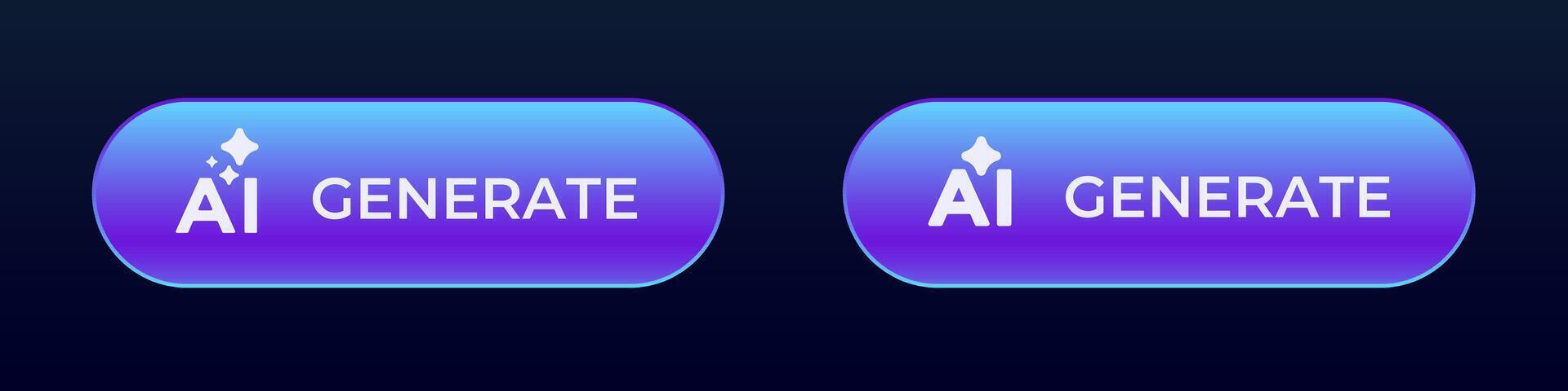 Ai generate buttons with rounded corners and glossy finish for user interface design vector