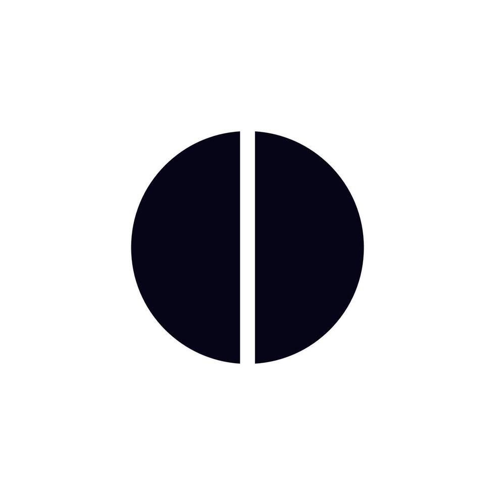 Minimalist black and white yin yang symbol design with clean lines and balanced composition vector