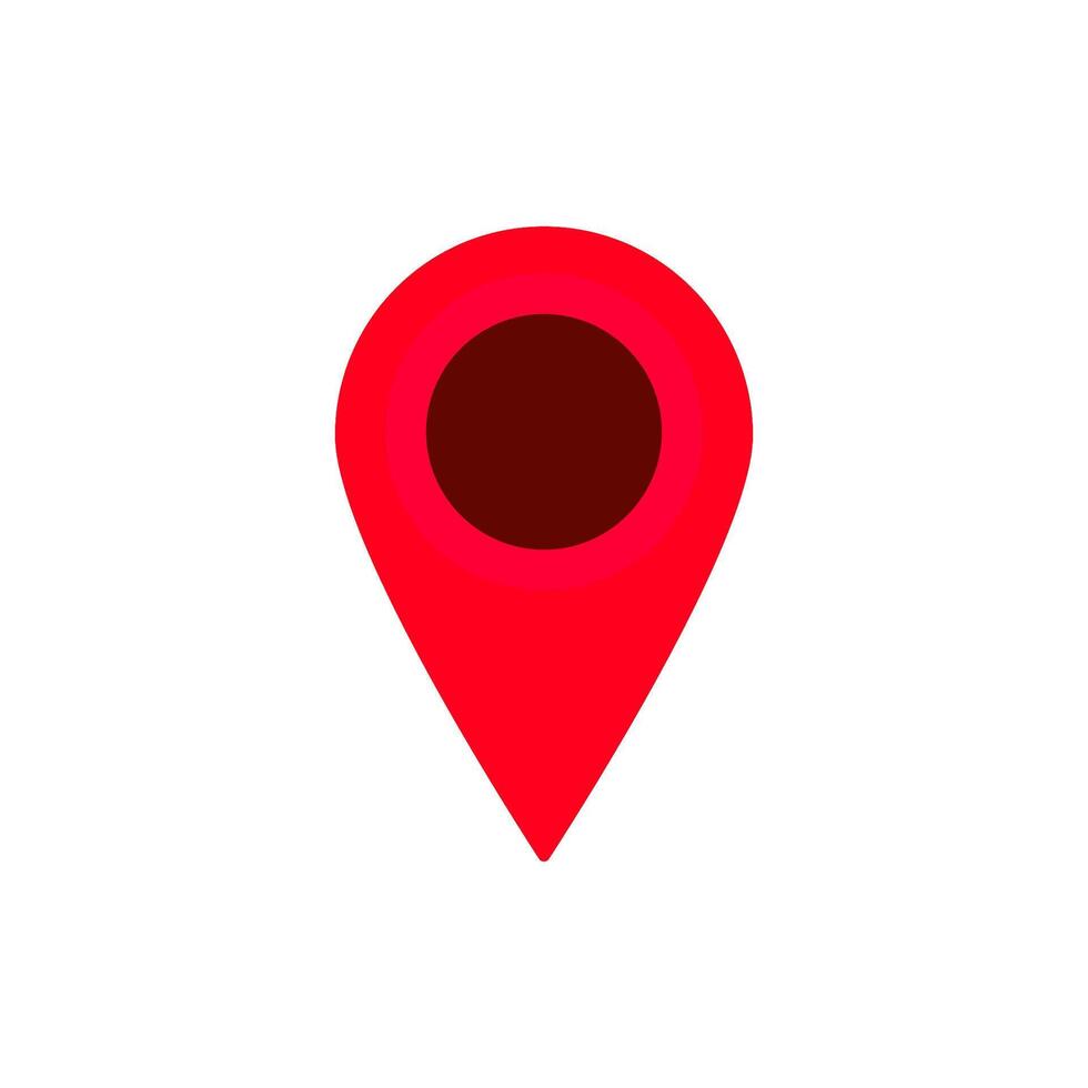Red location pin symbol highlighting map position or destination point vector