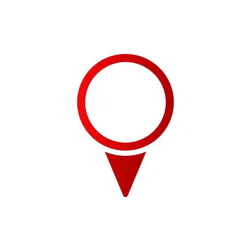 Red map location marker icon symbolizing navigation map point illustration vector