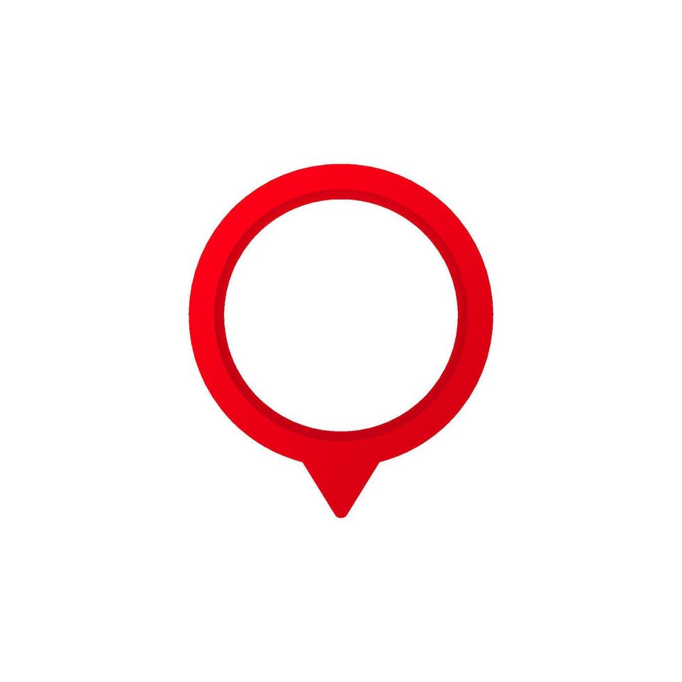 Simple red location marker with a circular shape and pointed bottom design vector
