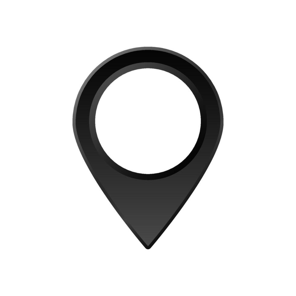Black location pin icon design symbolizing navigation and geographical positioning vector