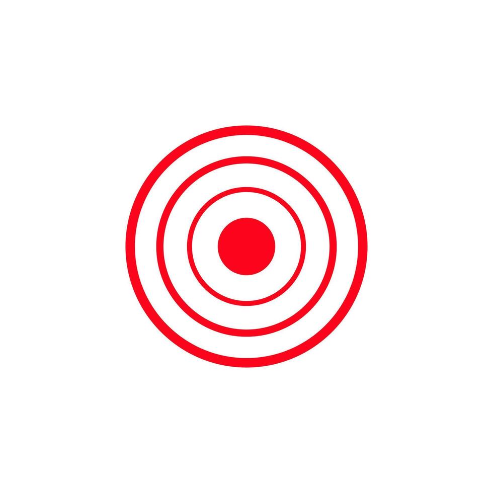 Red concentric circles symbolizing target or markeating focus vector