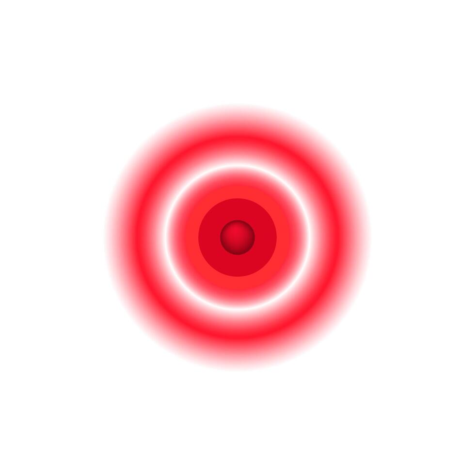 Circular red target with concentric rings showing different shades of red vector