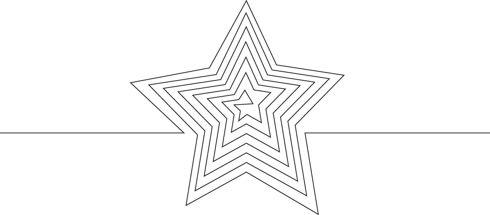 A star is drawn in the middle of a line vector