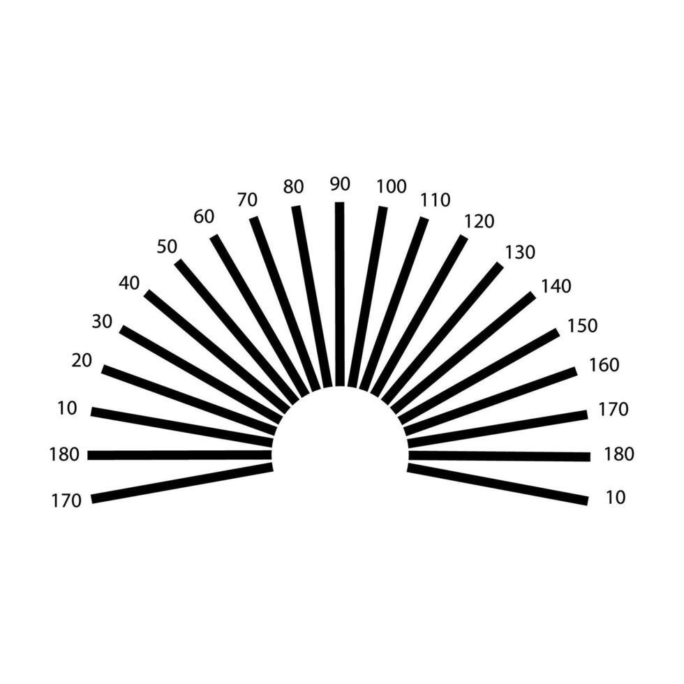 Degree of astigmatism test grid. lines degrees printable chart retina examination. vision and eyesight check vector
