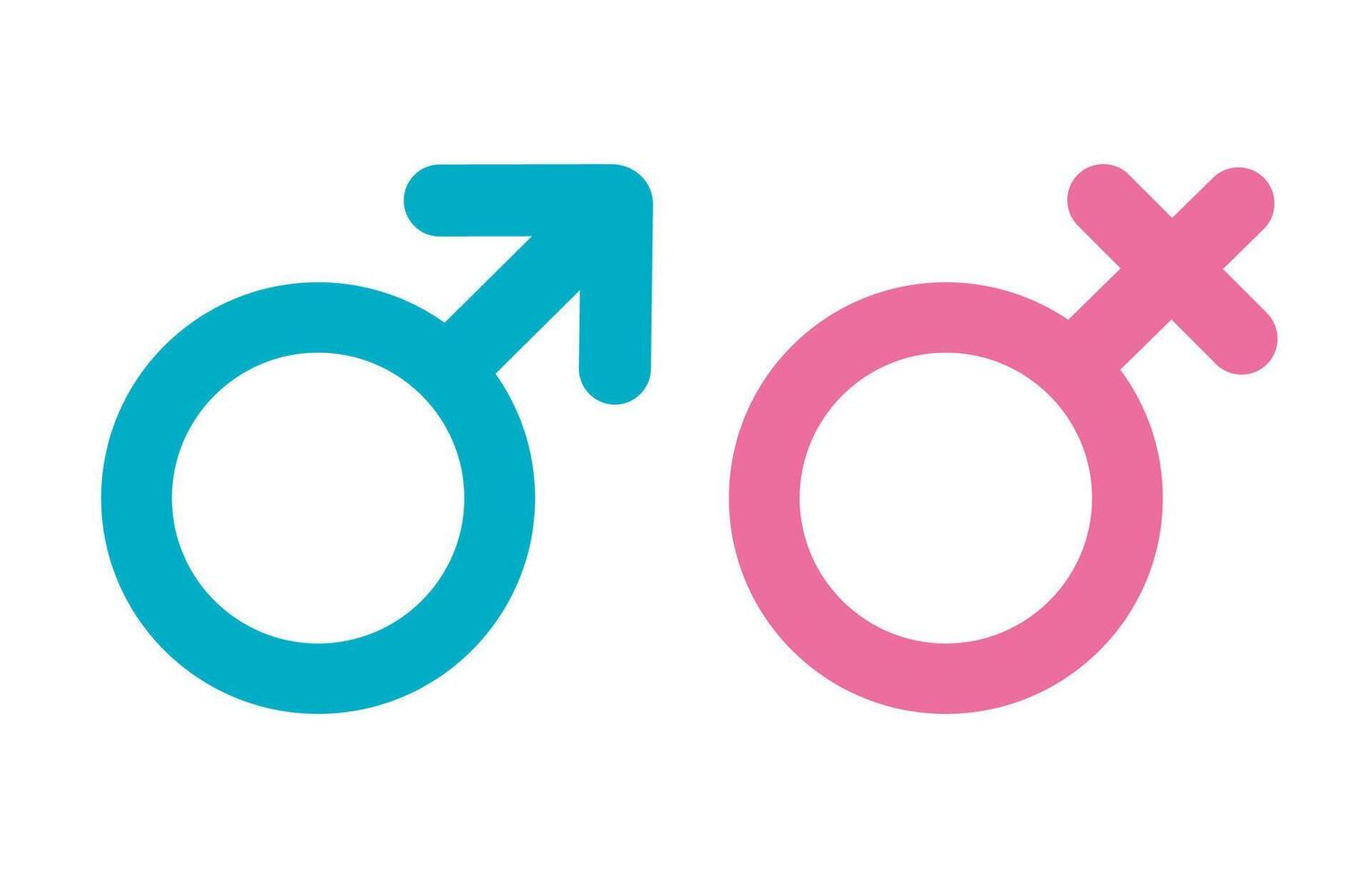 Gender symbol, male and female sexual sign vector