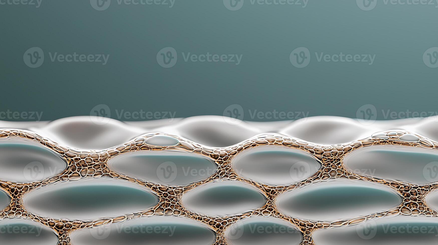 Abstract close-up of a textured surface resembling honeycomb structure with soft lighting photo