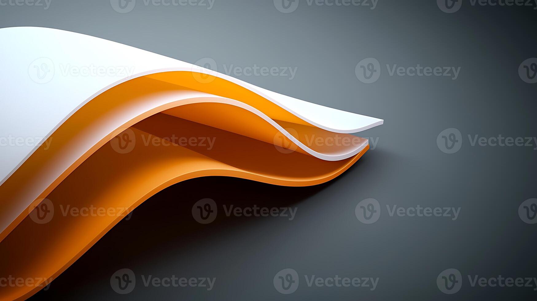 Abstract design featuring flowing white and orange curves against a dark background photo