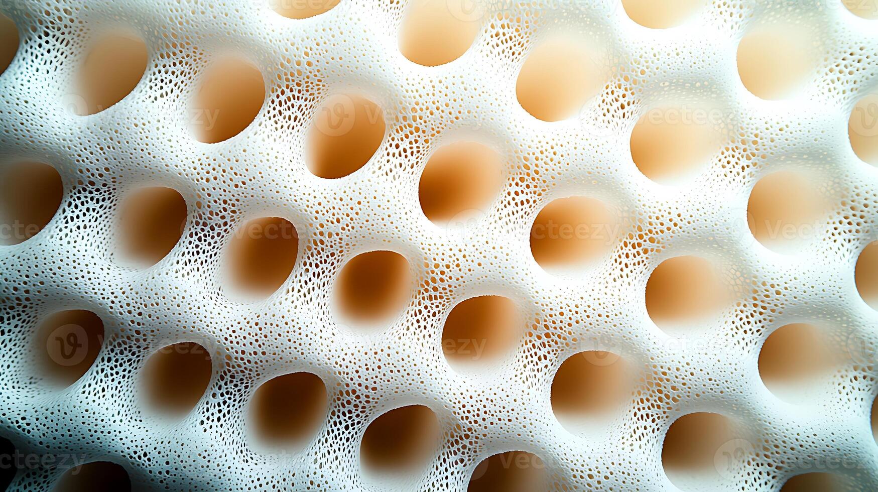 Abstract close-up of a textured surface with circular patterns and soft gradient colors photo