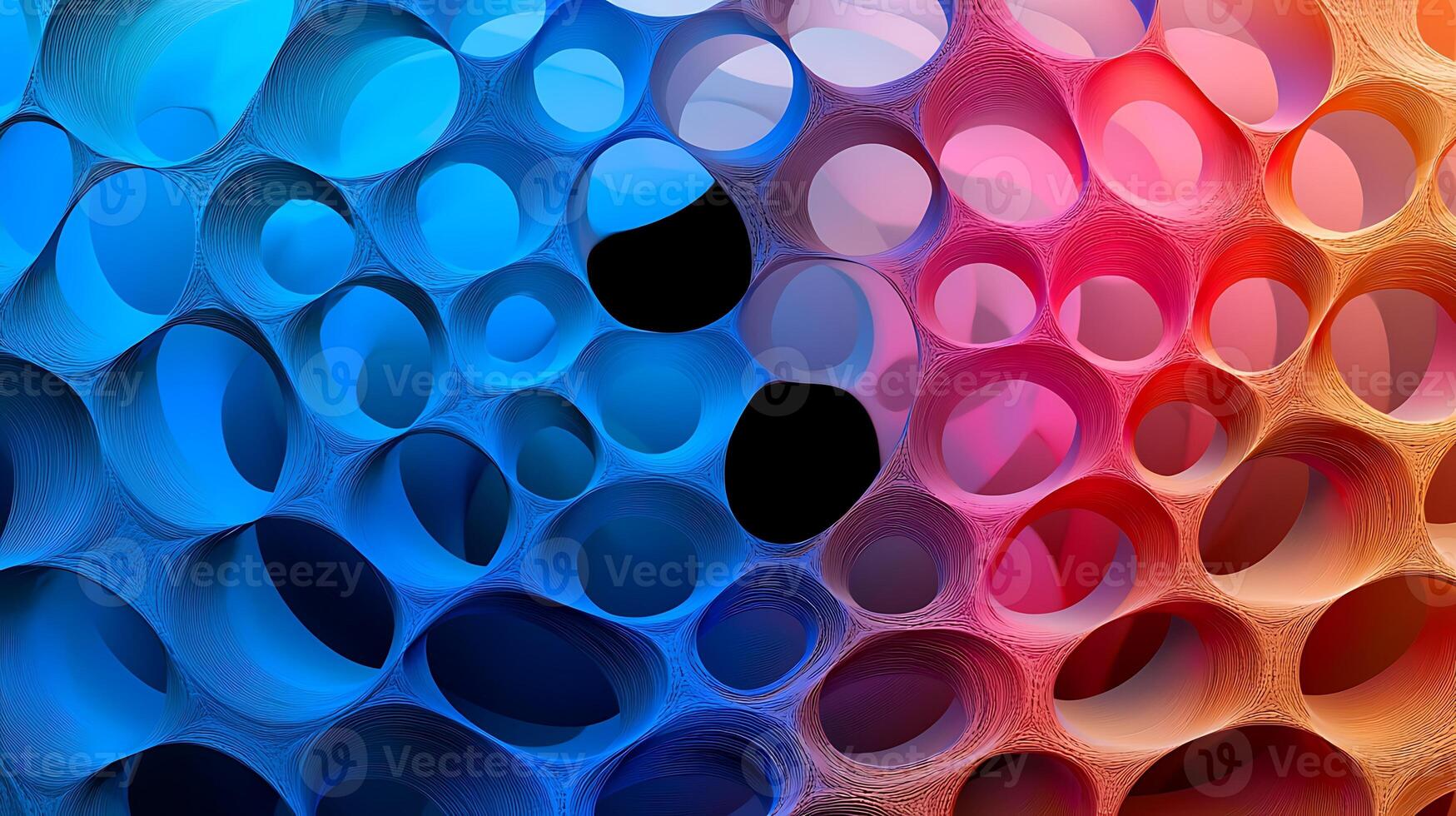 Abstract colorful pattern of intertwined circular shapes creating a vibrant visual effect photo