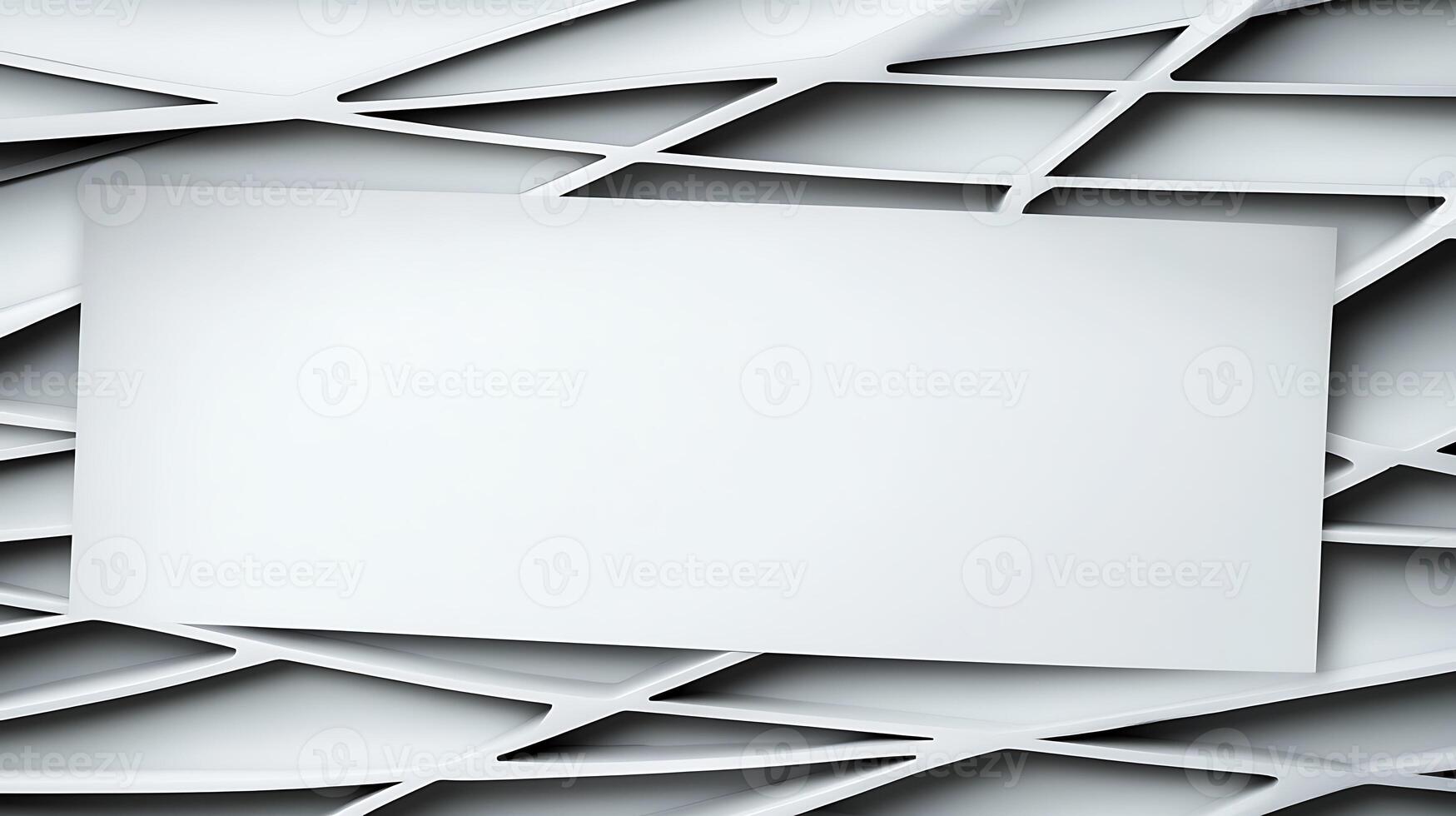 Abstract white geometric background with layered lines and space for text or design elements photo