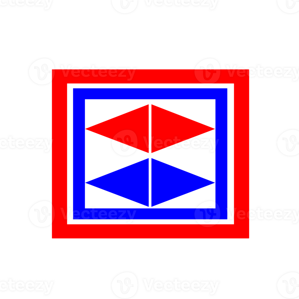 A red and blue square with a triangle in the middle png