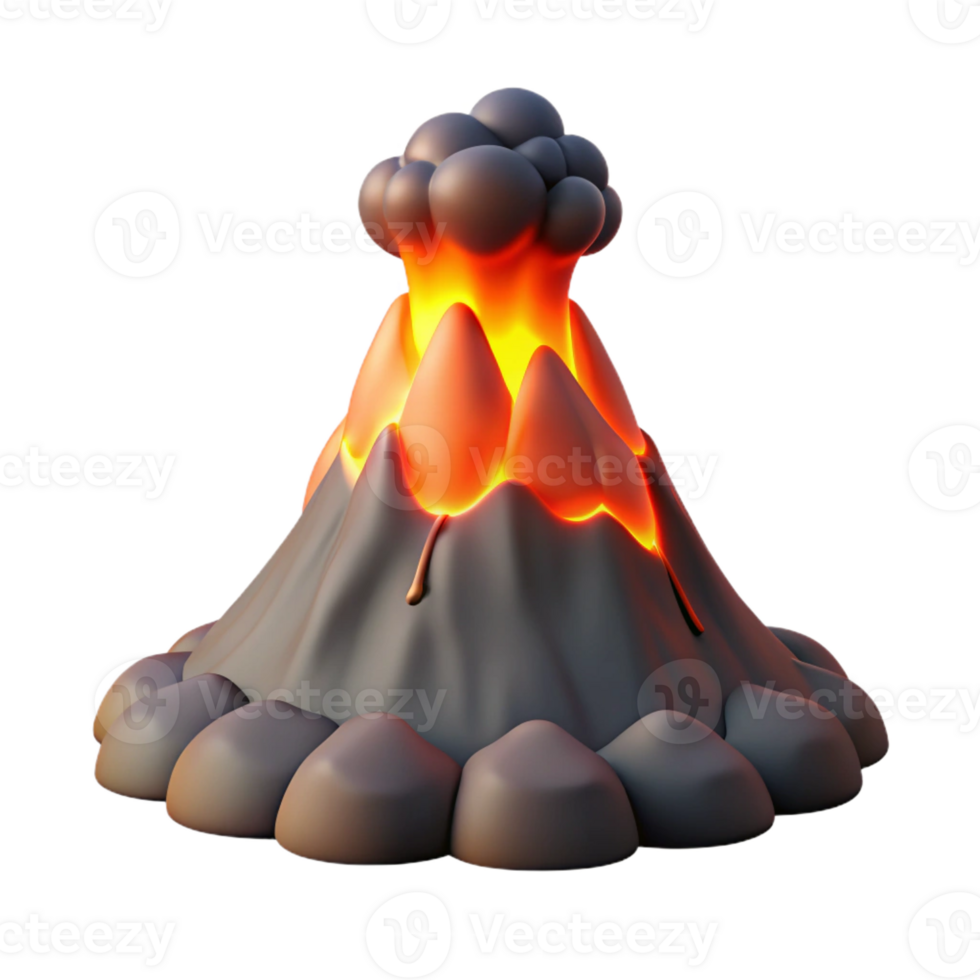 magnificent classic A volcanic eruption, dramatic lighting, realistic rendering premium png