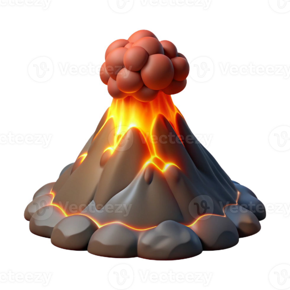 elegant classic A volcanic eruption, dramatic lighting, realistic rendering exclusive png