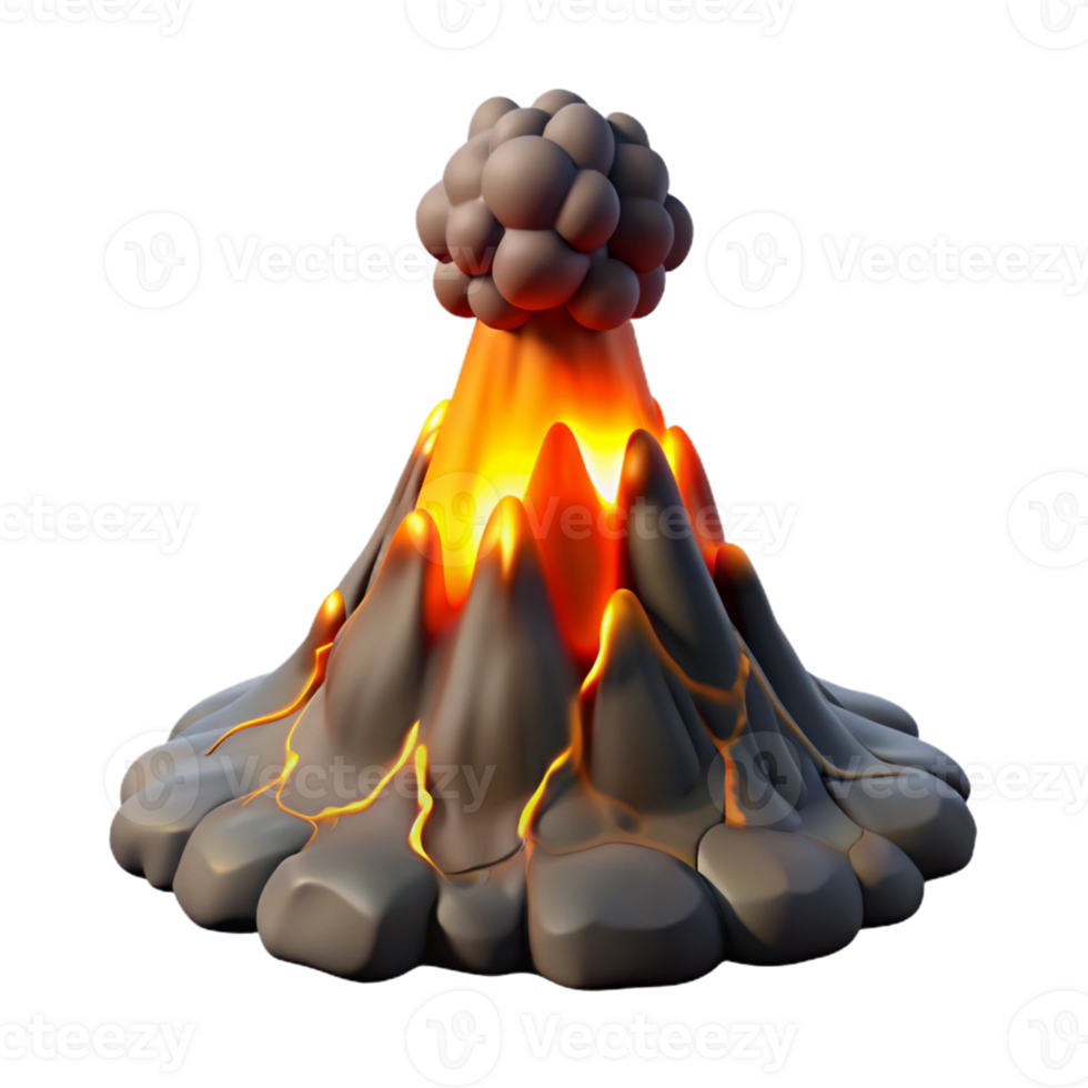 dramatic abstract A volcanic eruption, dramatic lighting, realistic rendering original png