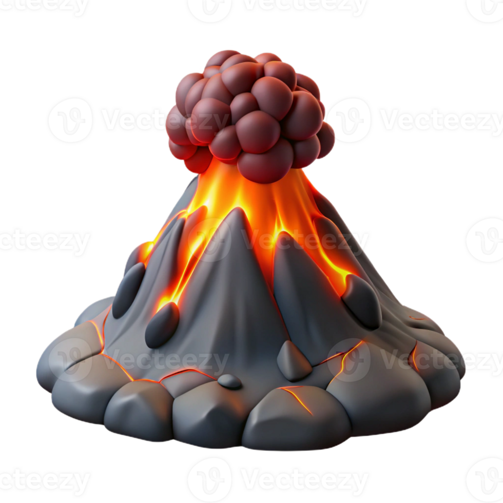 extraordinary contemporary A volcanic eruption, dramatic lighting, realistic rendering 4K png