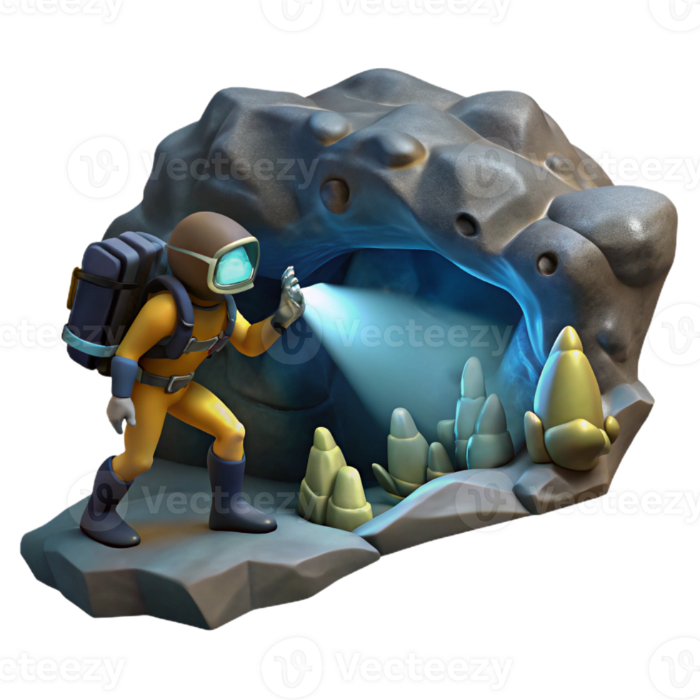 impressive classic A diver exploring a dark underwater cave, their flashlight beam revealing ancient cave paintings, in a gritty, realistic style professional png