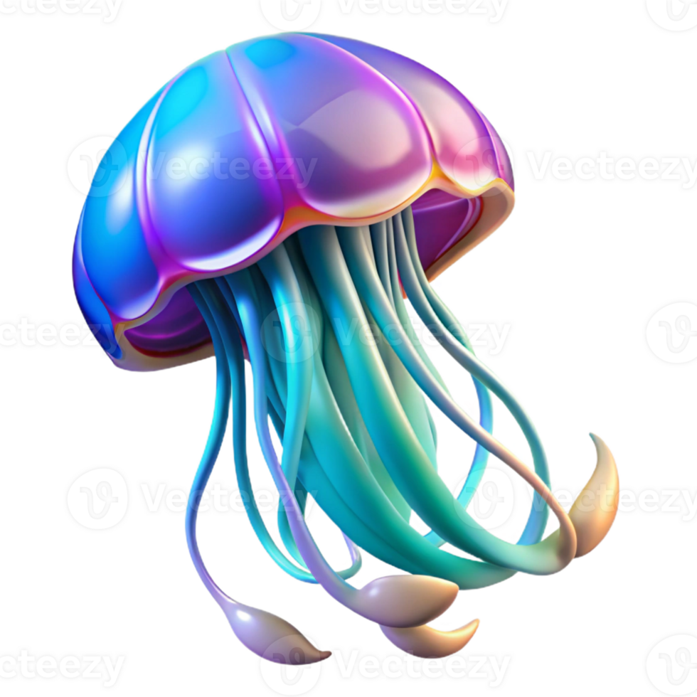 serene minimalist A beautiful jellyfish pulsating with vibrant colors, drifting gracefully through the dark depths, in a psychedelic, abstract style detailed png