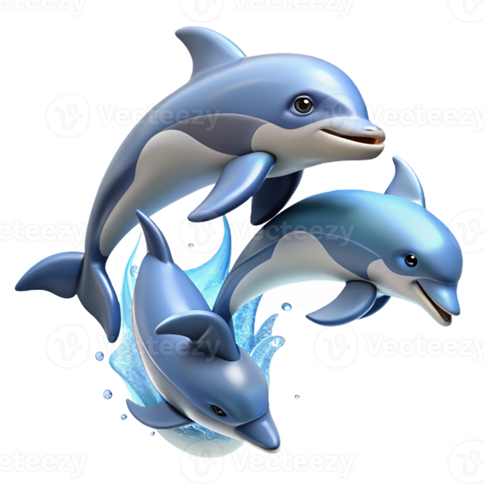 beautiful rustic A group of dolphins jumping out of the water, dynamic pose, ocean scene high resolution png