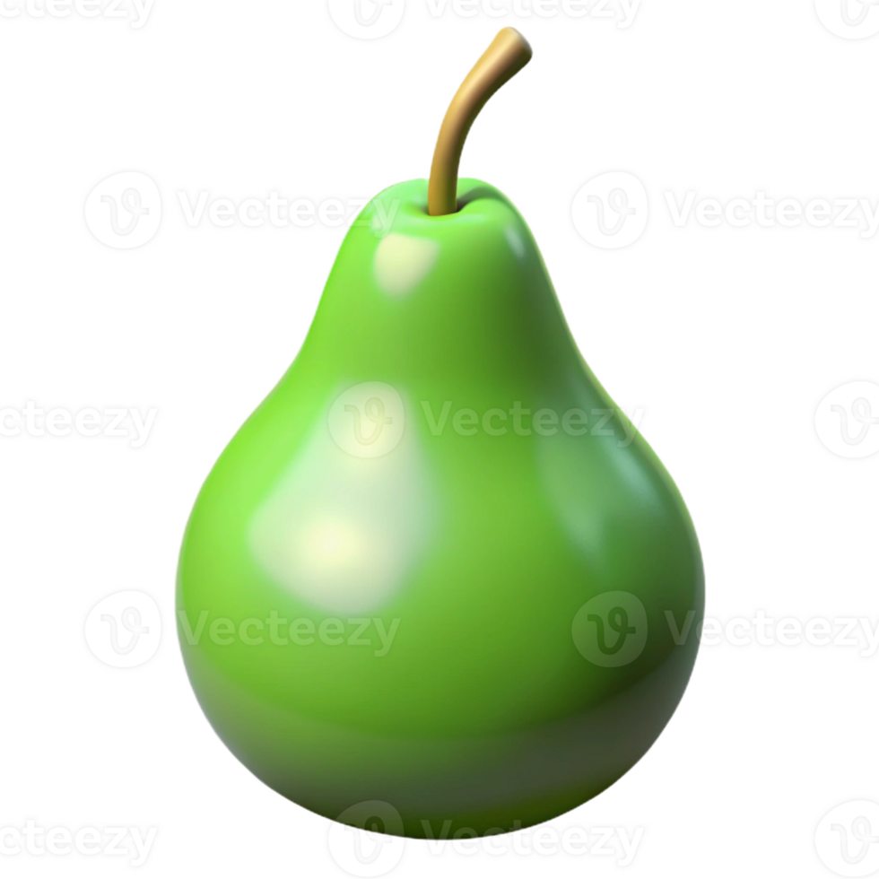 stunning contemporary A single, ripe, green pear, meticulously rendered in a photorealistic style, soft diffuse lighting highlighting its smooth skin and gentle curves, subtle shadow beneath authentic png