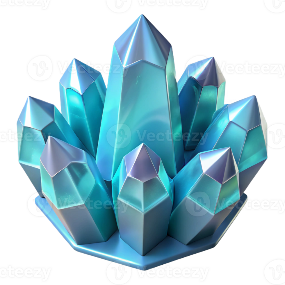 vibrant artistic A cluster of crystalline structures in cool, icy hues, reflecting a sharp, specular light, with a futuristic, geometric style high quality png