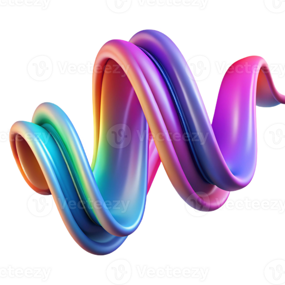 wonderful modern Abstract representation of sound waves, visualized as vibrant ribbons of color, with a dynamic, flowing movement and soft focus original png