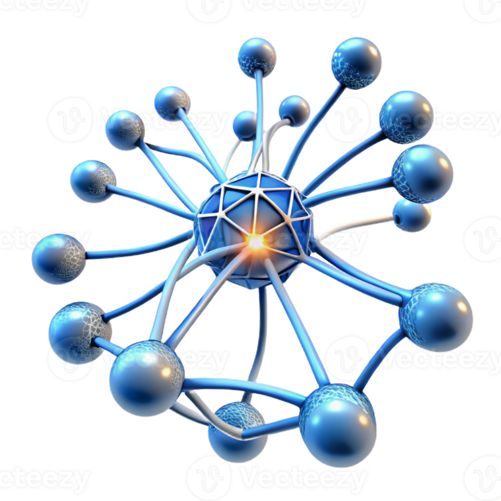 extraordinary modern A network of interconnected neurons firing and transmitting signals, visualized as glowing lines and nodes, with a scientific, anatomical style detailed png