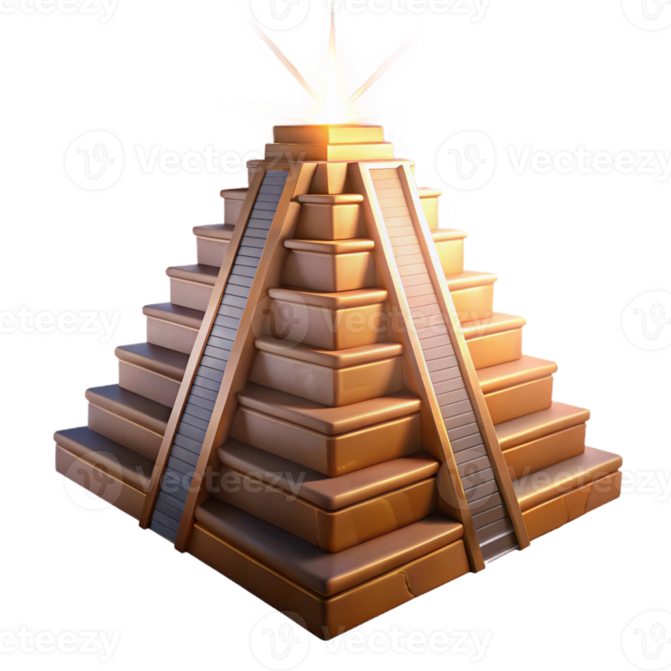 extraordinary abstract An ancient Mesopotamian ziggurat reaching towards the heavens, dramatic lighting, spiritual mood, digital art, 4K png