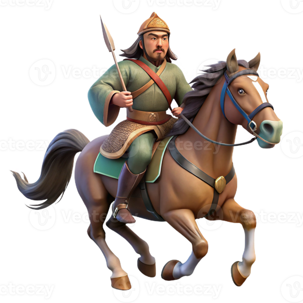 vibrant abstract A Scythian warrior on horseback, galloping across the steppe, windswept and dynamic, painterly style, high quality png