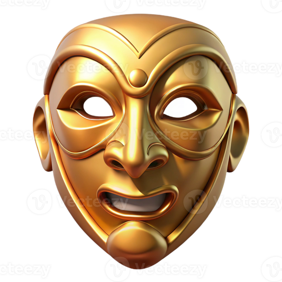 magnificent creative A close-up of a Thracian gold mask, intricate details, soft lighting, realistic style, high quality png
