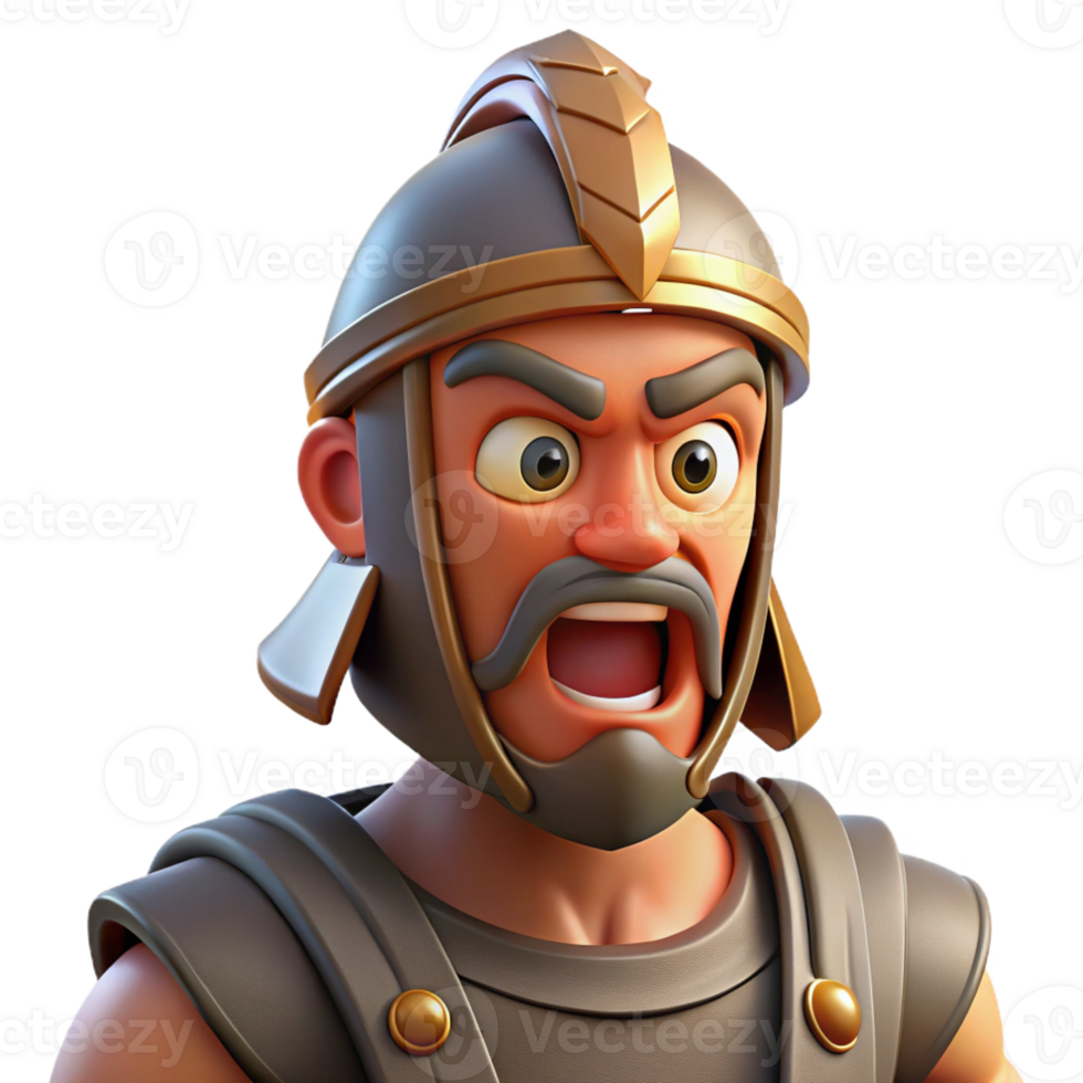 magnificent modern An ancient Iberian warrior with a distinctive helmet, fierce expression, dramatic lighting, realistic style, genuine png