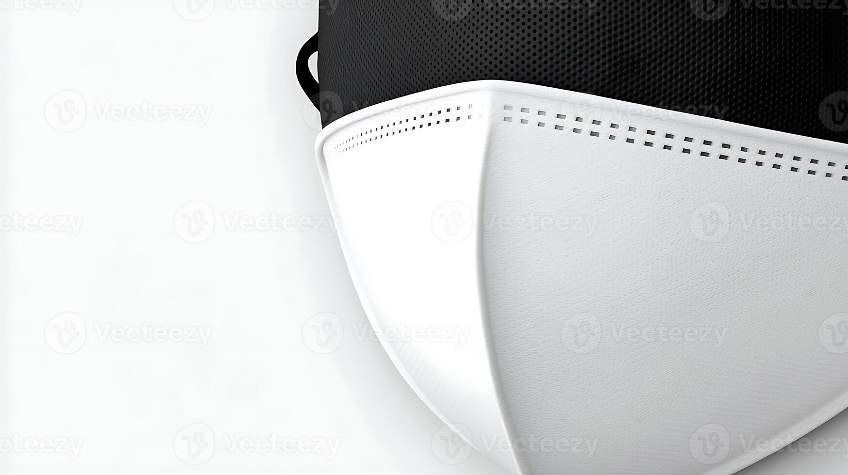 Close-up of a modern face mask showcasing its design and texture against a white background photo