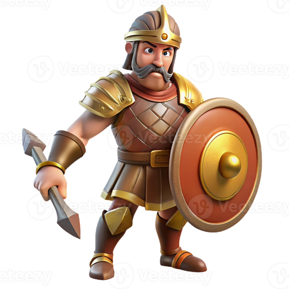 beautiful creative An ancient Albanian warrior with a shield, defensive stance, dramatic lighting, realistic style, exclusive png