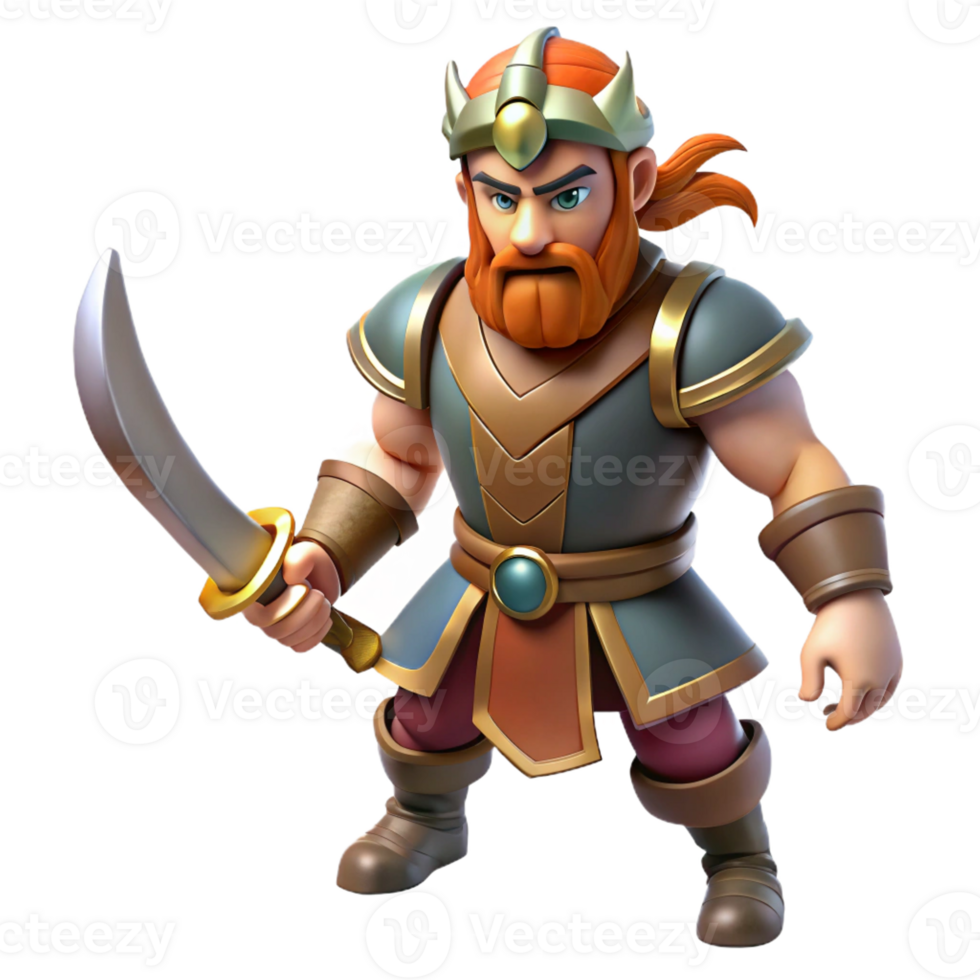 impressive creative A Dacian warrior with a curved sword, fierce expression, dramatic lighting, realistic style, high resolution png