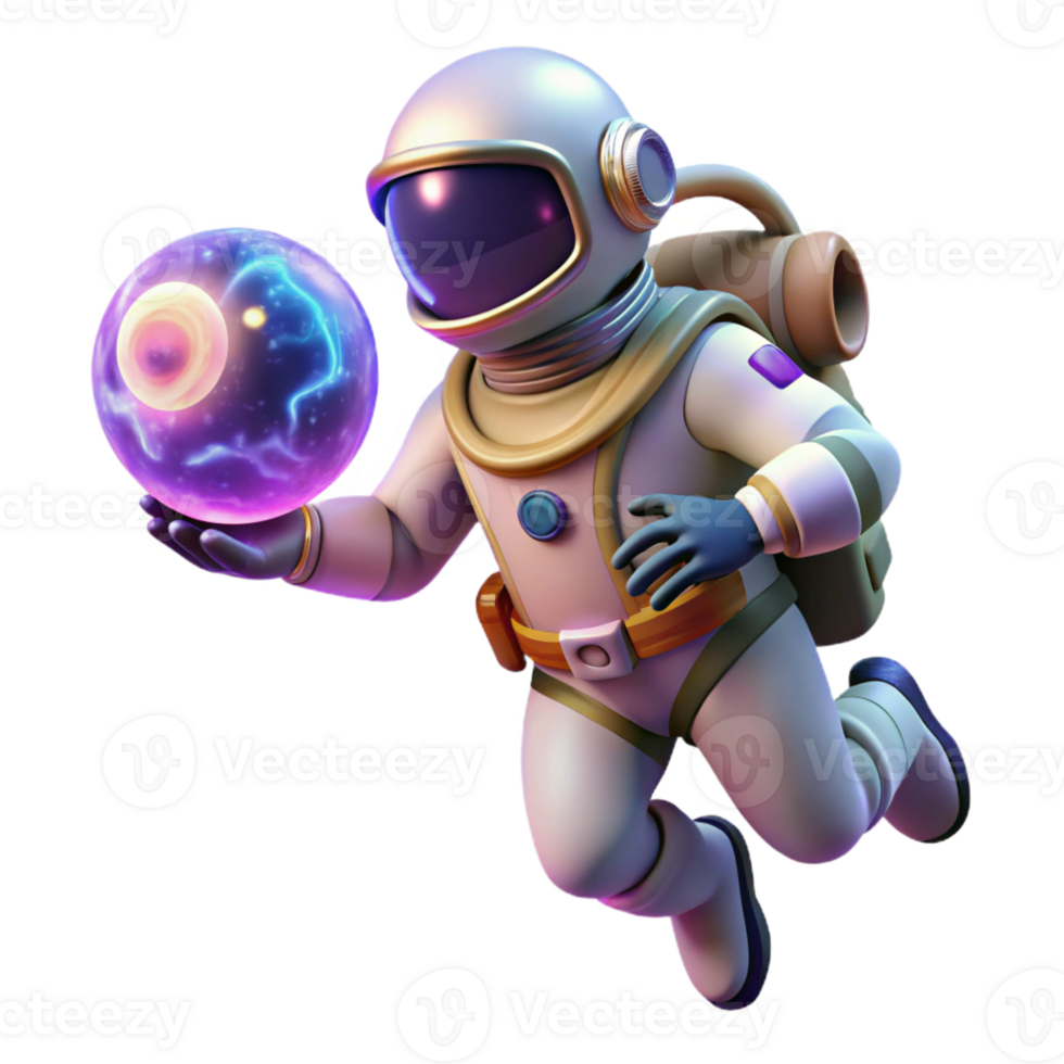 stunning abstract A lone astronaut floating in space, holding a glowing orb of data, surrounded by swirling nebulae. Photorealistic style, dramatic lighting, sense of awe and wonder premium png