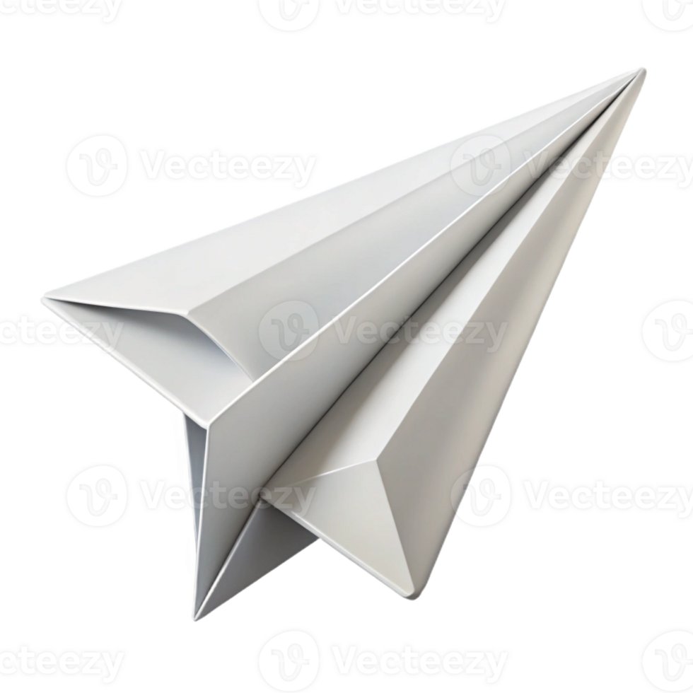 wonderful contemporary A folded paper airplane, crisp white paper, sharp folds, bright studio lighting, minimalist origami genuine png