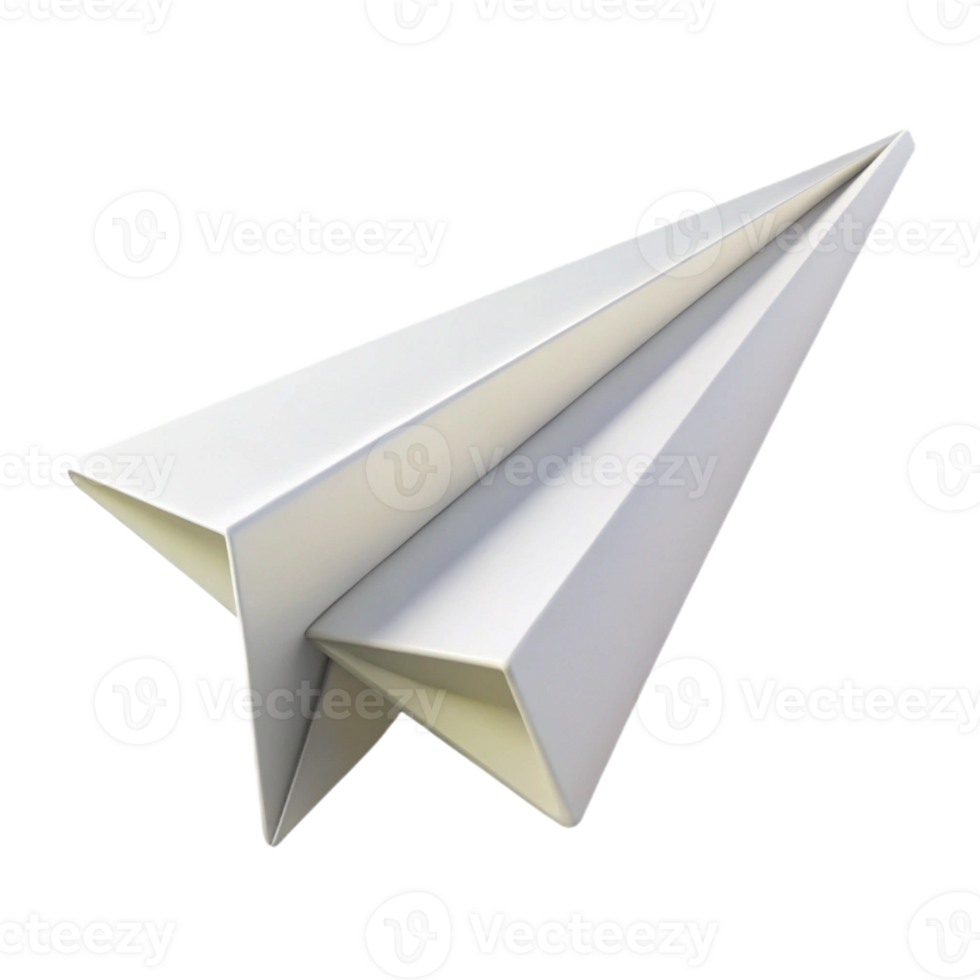 wonderful minimalist A folded paper airplane, crisp white paper, sharp folds, bright studio lighting, minimalist origami 4K png