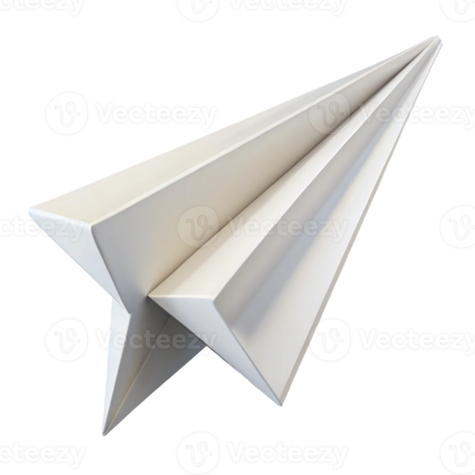 magnificent minimalist A folded paper airplane, crisp white paper, sharp folds, bright studio lighting, minimalist origami high quality png