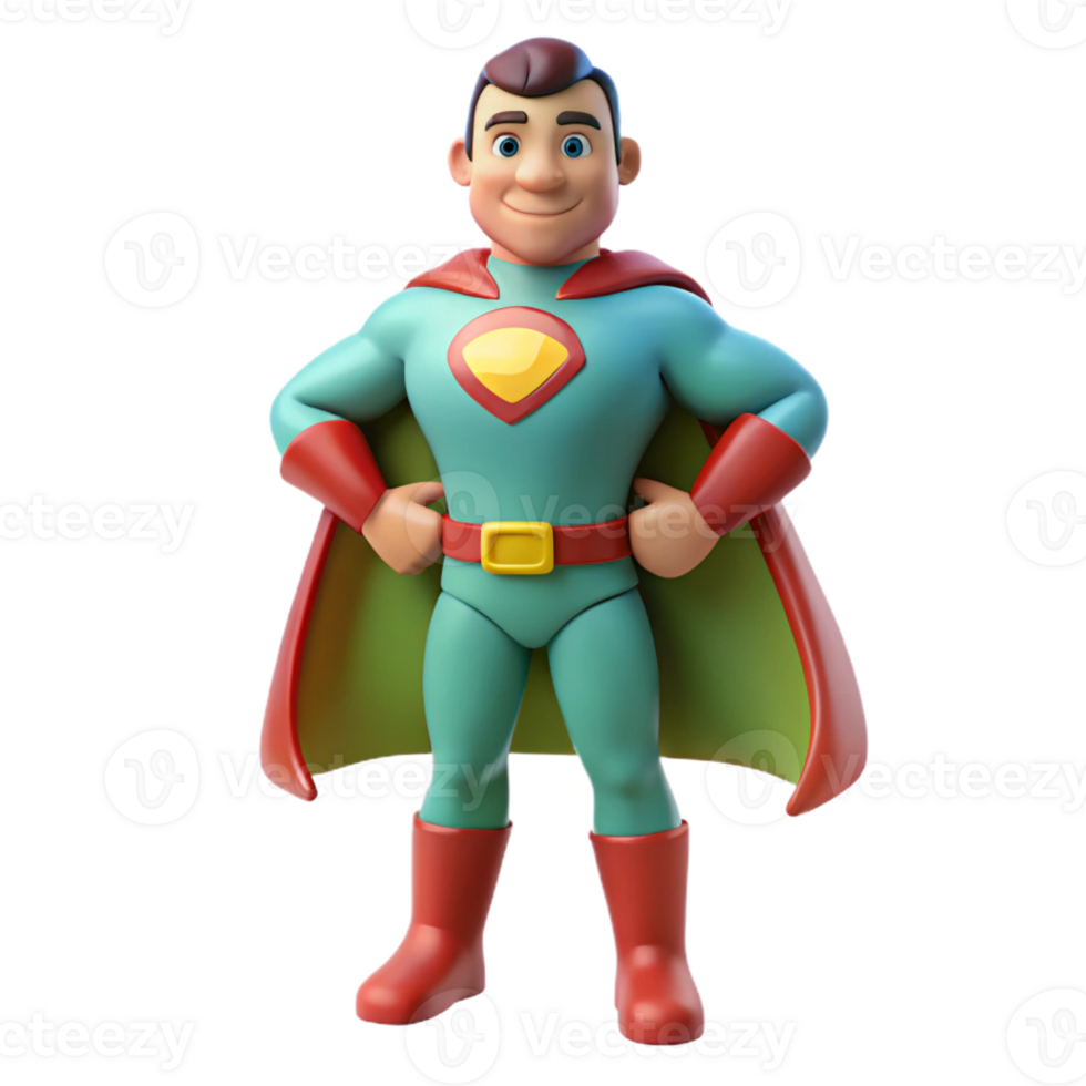 beautiful classic A superhero with the ability to shrink or grow in size, exaggerated proportions, cartoon style high resolution png